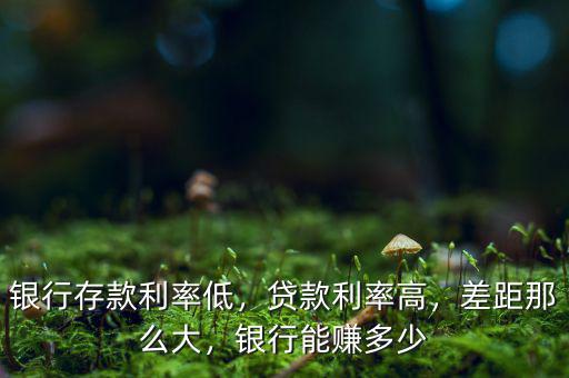銀行存款利率低，貸款利率高，差距那么大，銀行能賺多少