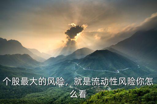 流動性風(fēng)險是什么,就是流動性風(fēng)險。你怎么看