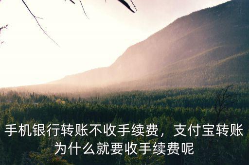 手機(jī)銀行轉(zhuǎn)賬不收手續(xù)費(fèi)，支付寶轉(zhuǎn)賬為什么就要收手續(xù)費(fèi)呢
