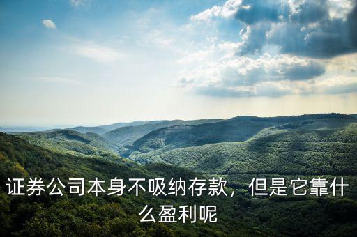 證券公司本身不吸納存款，但是它靠什么盈利呢