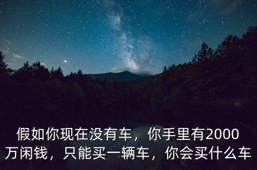 假如你現(xiàn)在沒(méi)有車(chē)，你手里有2000萬(wàn)閑錢(qián)，只能買(mǎi)一輛車(chē)，你會(huì)買(mǎi)什么車(chē)