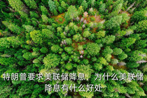 特朗普要求美聯(lián)儲(chǔ)降息，為什么美聯(lián)儲(chǔ)降息有什么好處