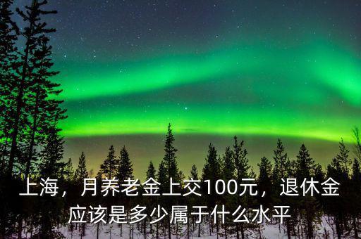 上海，月養(yǎng)老金上交100元，退休金應(yīng)該是多少屬于什么水平