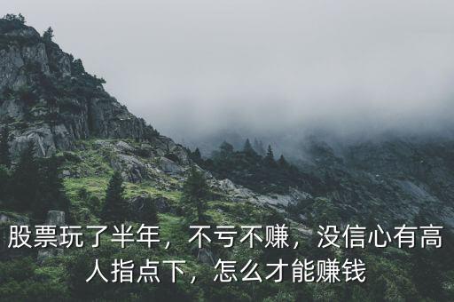 股票玩了半年，不虧不賺，沒信心有高人指點(diǎn)下，怎么才能賺錢
