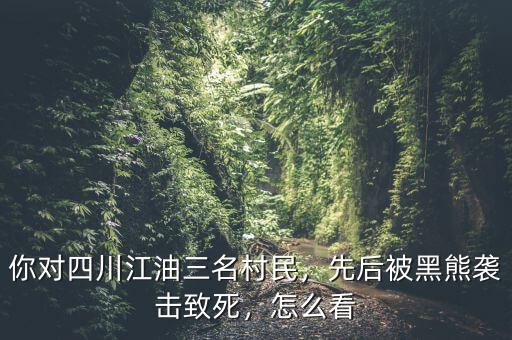 你對四川江油三名村民，先后被黑熊襲擊致死，怎么看