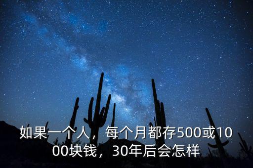 如果一個(gè)人，每個(gè)月都存500或1000塊錢，30年后會怎樣