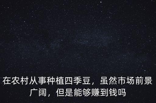 在農(nóng)村從事種植四季豆，雖然市場(chǎng)前景廣闊，但是能夠賺到錢嗎