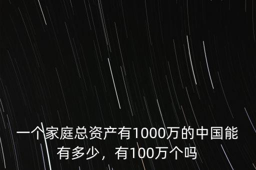 一個(gè)家庭總資產(chǎn)有1000萬的中國能有多少，有100萬個(gè)嗎