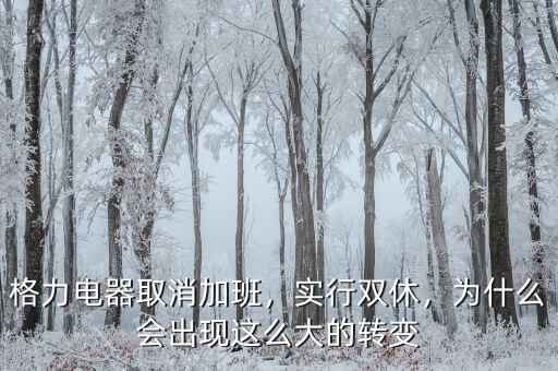 格力電器取消加班，實行雙休，為什么會出現(xiàn)這么大的轉(zhuǎn)變