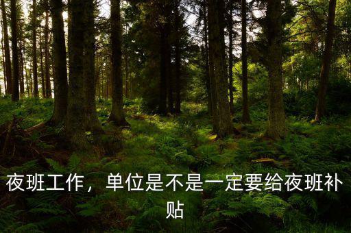 夜班工作，單位是不是一定要給夜班補(bǔ)貼