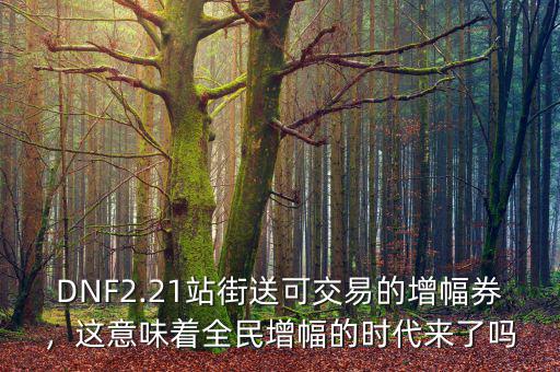 DNF2.21站街送可交易的增幅券，這意味著全民增幅的時(shí)代來了嗎