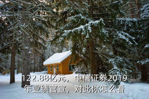 122.88億元，中信證券2019年業(yè)績(jī)官宣，對(duì)此你怎么看