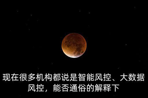 現(xiàn)在很多機(jī)構(gòu)都說是智能風(fēng)控、大數(shù)據(jù)風(fēng)控，能否通俗的解釋下