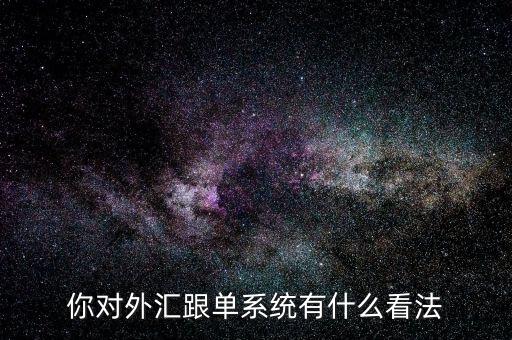 你對外匯跟單系統有什么看法