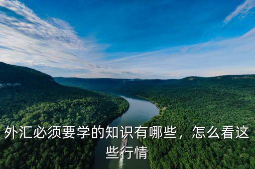 外匯必須要學(xué)的知識(shí)有哪些，怎么看這些行情