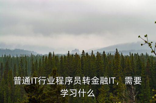 普通IT行業(yè)程序員轉(zhuǎn)金融IT，需要學(xué)習(xí)什么
