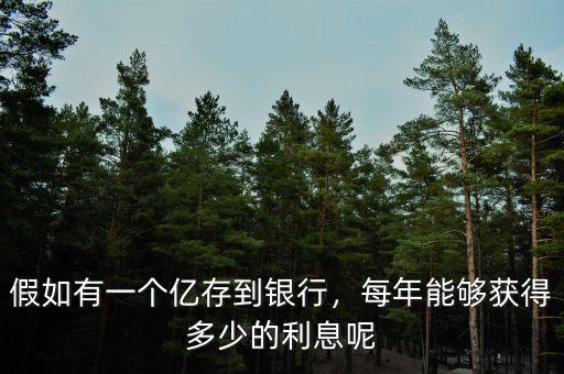 假如有一個(gè)億存到銀行，每年能夠獲得多少的利息呢