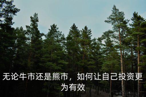 無(wú)論牛市還是熊市，如何讓自己投資更為有效