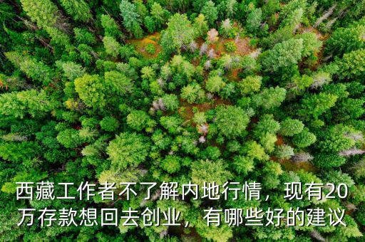 西藏工作者不了解內(nèi)地行情，現(xiàn)有20萬(wàn)存款想回去創(chuàng)業(yè)，有哪些好的建議
