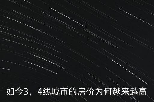 如今3，4線城市的房價為何越來越高