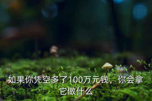 如果你憑空多了100萬(wàn)元錢(qián)，你會(huì)拿它做什么