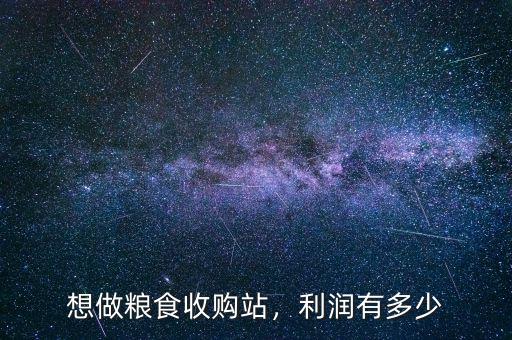 想做糧食收購(gòu)站，利潤(rùn)有多少