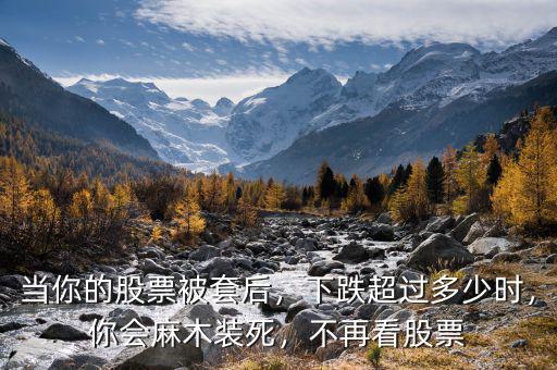 當你的股票被套后，下跌超過多少時，你會麻木裝死，不再看股票