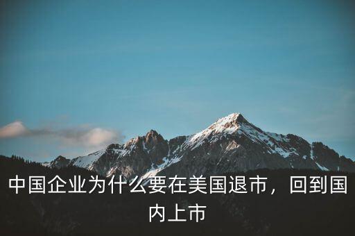 中國(guó)企業(yè)為什么要在美國(guó)退市，回到國(guó)內(nèi)上市