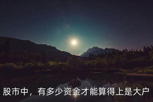 股市中，有多少資金才能算得上是大戶