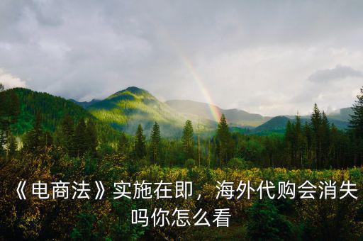 《電商法》實(shí)施在即，海外代購(gòu)會(huì)消失嗎你怎么看