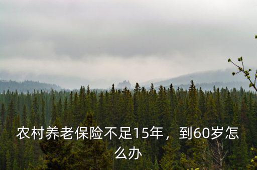 農(nóng)村養(yǎng)老保險不足15年，到60歲怎么辦