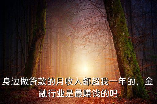 身邊做貸款的月收入都超我一年的，金融行業(yè)是最賺錢(qián)的嗎