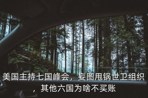 美國主持七國峰會，妄圖甩鍋世衛(wèi)組織，其他六國為啥不買賬
