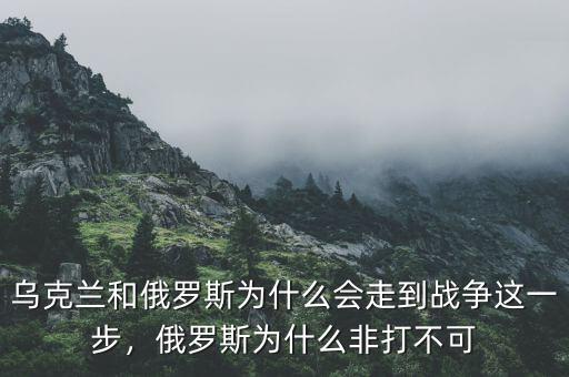 烏克蘭和俄羅斯為什么會走到戰(zhàn)爭這一步，俄羅斯為什么非打不可