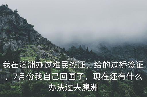 我在澳洲辦過難民簽證，給的過橋簽證，7月份我自己回國了，現(xiàn)在還有什么辦法過去澳洲