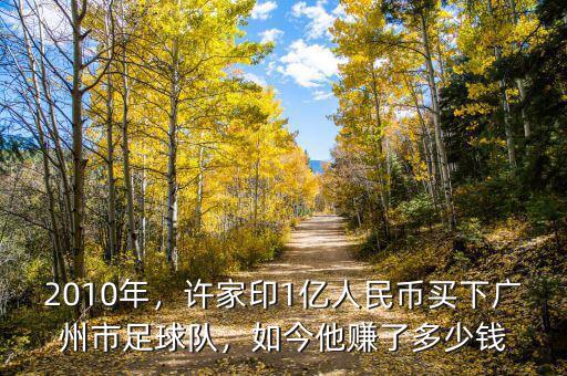 2010年，許家印1億人民幣買下廣州市足球隊，如今他賺了多少錢