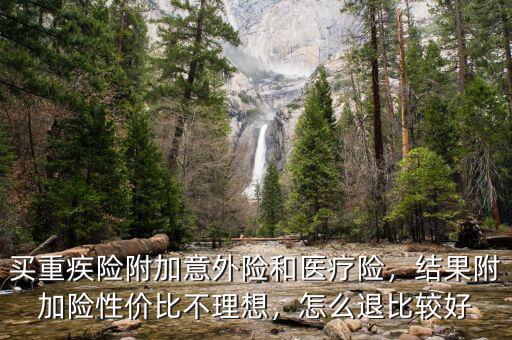 買重疾險(xiǎn)附加意外險(xiǎn)和醫(yī)療險(xiǎn)，結(jié)果附加險(xiǎn)性價(jià)比不理想，怎么退比較好