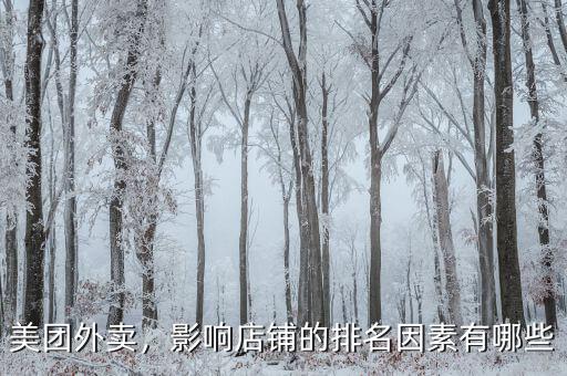 美團外賣，影響店鋪的排名因素有哪些