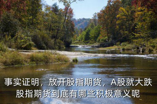 事實證明，放開股指期貨，A股就大跌股指期貨到底有哪些積極意義呢