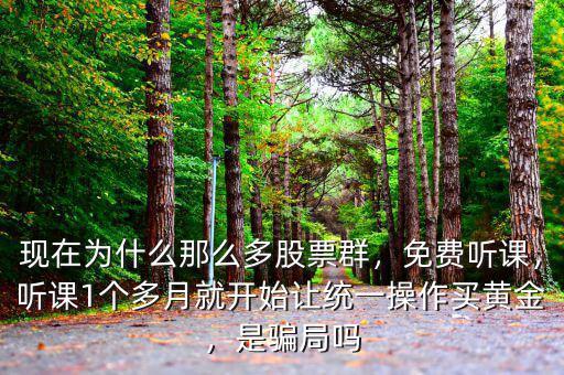現(xiàn)在為什么那么多股票群，免費聽課，聽課1個多月就開始讓統(tǒng)一操作買黃金，是騙局嗎