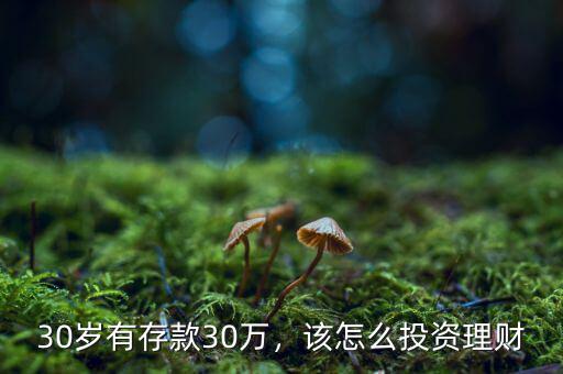 30歲有存款30萬，該怎么投資理財(cái)