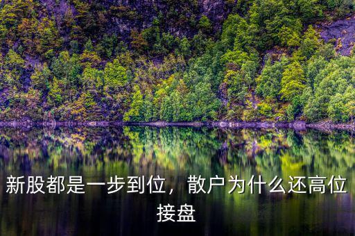 新股都是一步到位，散戶為什么還高位接盤