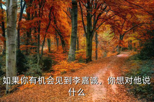 如果你有機(jī)會(huì)見到李嘉誠(chéng)，你想對(duì)他說什么