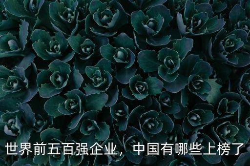 世界前五百強企業(yè)，中國有哪些上榜了