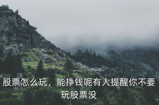 股票怎么玩，能掙錢呢有人提醒你不要玩股票沒