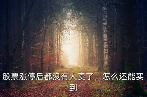 股票漲停后都沒有人賣了，怎么還能買到