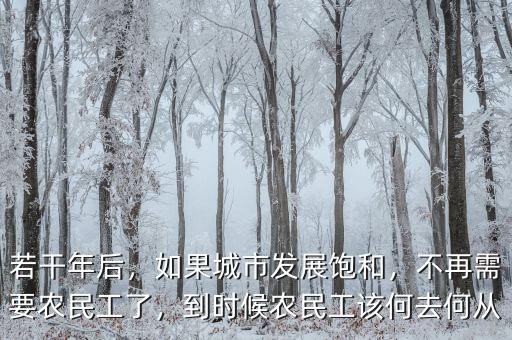 若干年后，如果城市發(fā)展飽和，不再需要農(nóng)民工了，到時(shí)候農(nóng)民工該何去何從