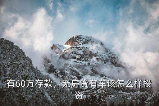 有60萬存款，無房貸有車該怎么樣投資