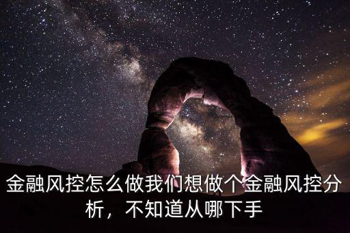 金融風(fēng)控怎么做我們想做個金融風(fēng)控分析，不知道從哪下手