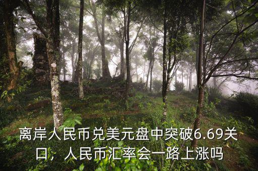 離岸人民幣兌美元盤中突破6.69關(guān)口，人民幣匯率會(huì)一路上漲嗎